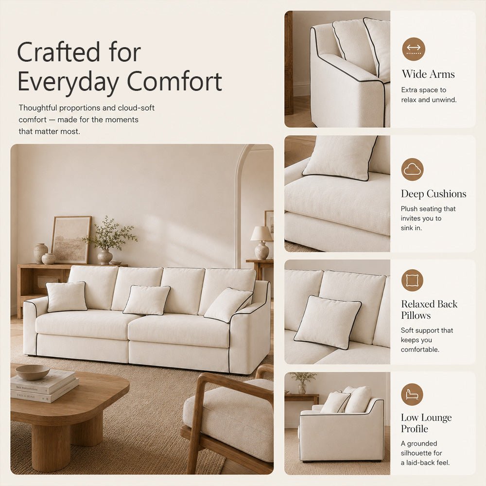 Lunora Natural Linen-Blend Sofa, product view 9 by WinSpaces