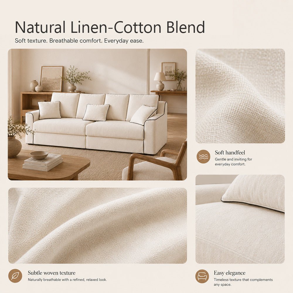 Lunora Natural Linen-Blend Sofa, product view 11 by WinSpaces