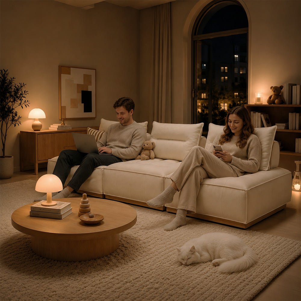 Maren Nubuck Leather Modular Sofa, product view 5 by WinSpaces