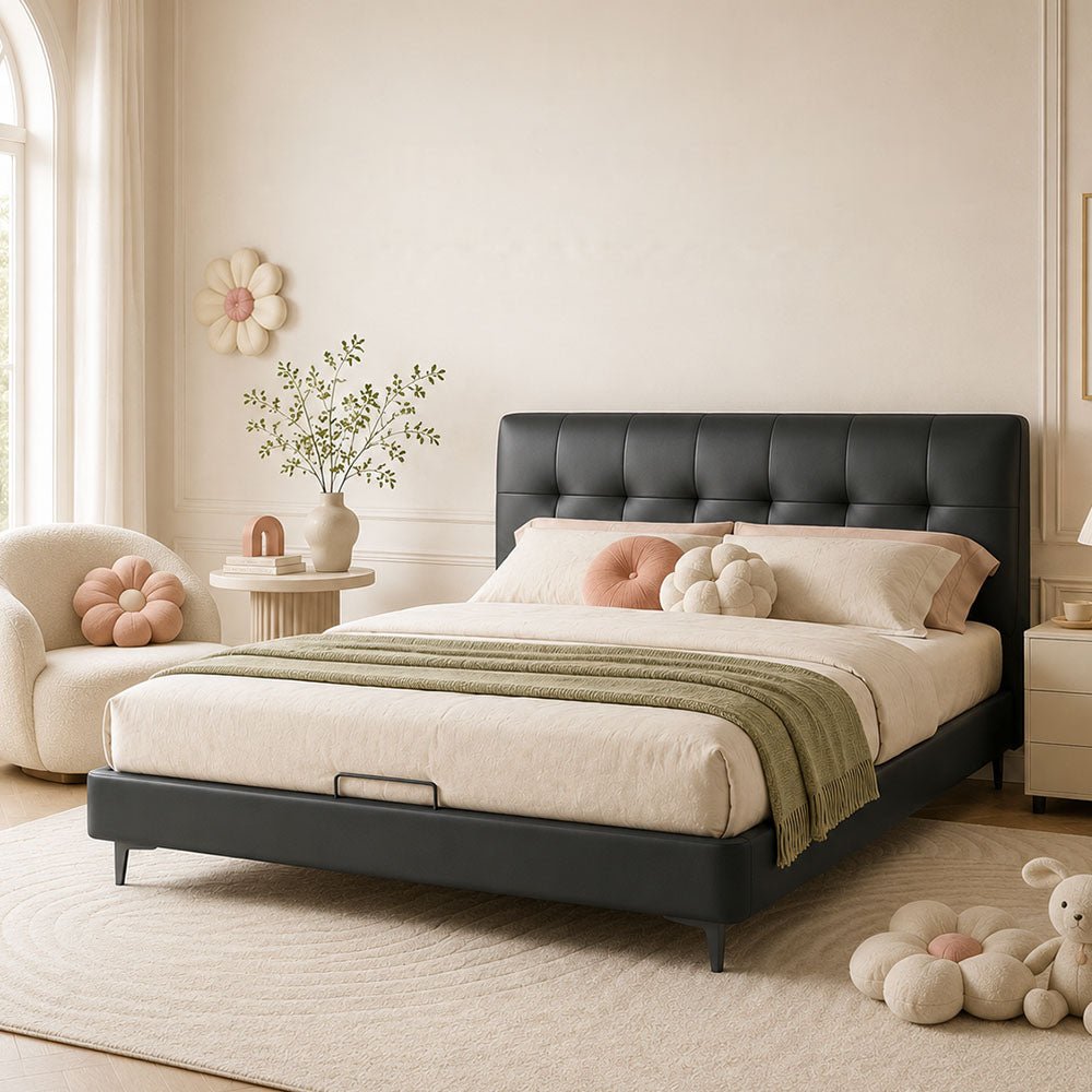 Marlow Genuine Leather Upholstered Platform Bed by WinSpaces