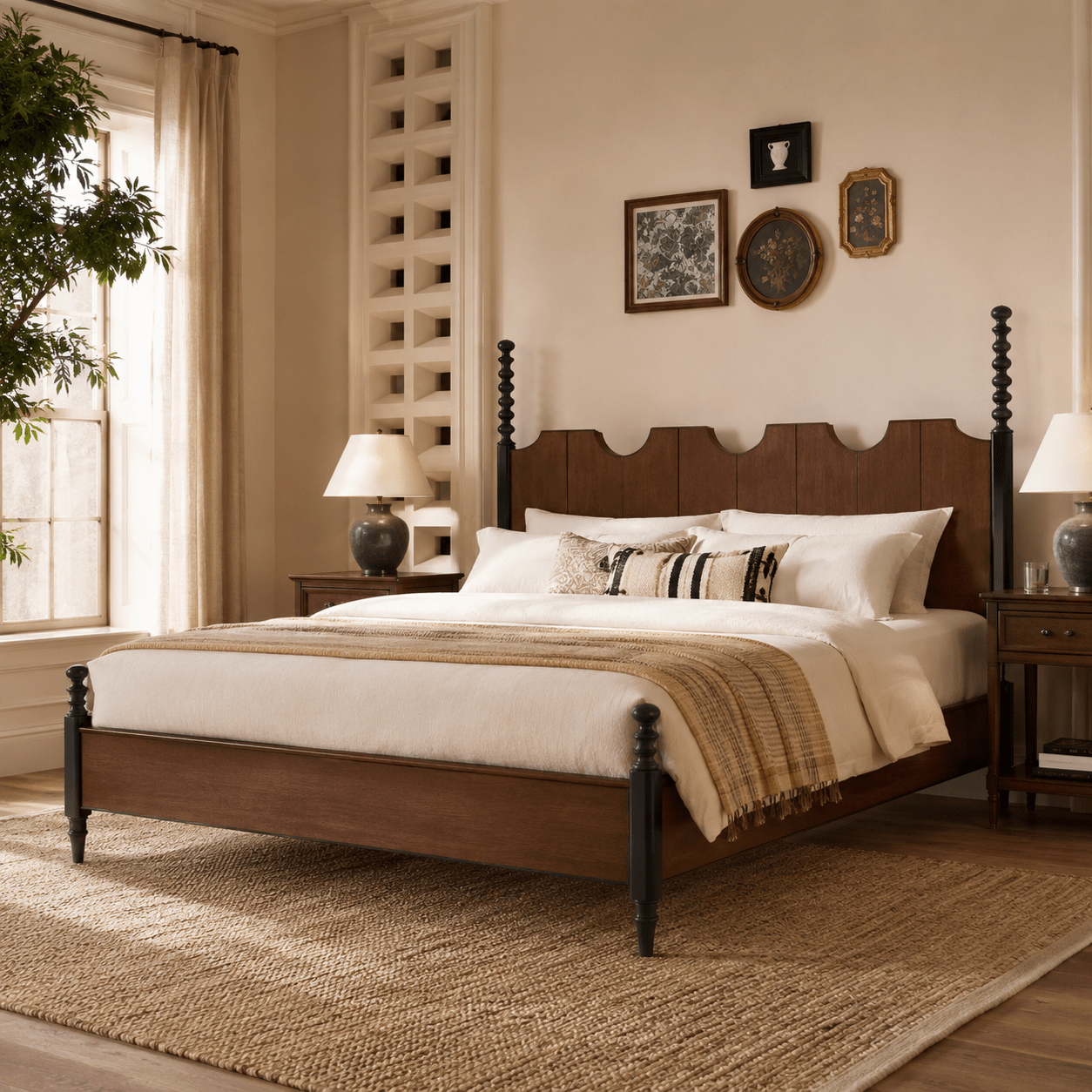 Marlowe Scalloped Solid Wood Platform Bed, product view 2 by WinSpaces