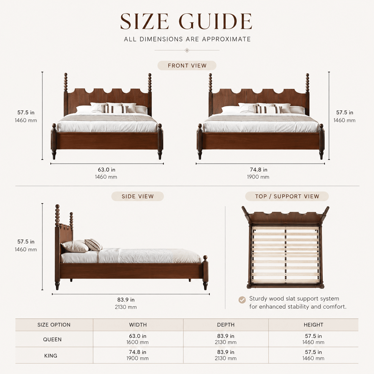 Marlowe Scalloped Solid Wood Platform Bed, product view 4 by WinSpaces