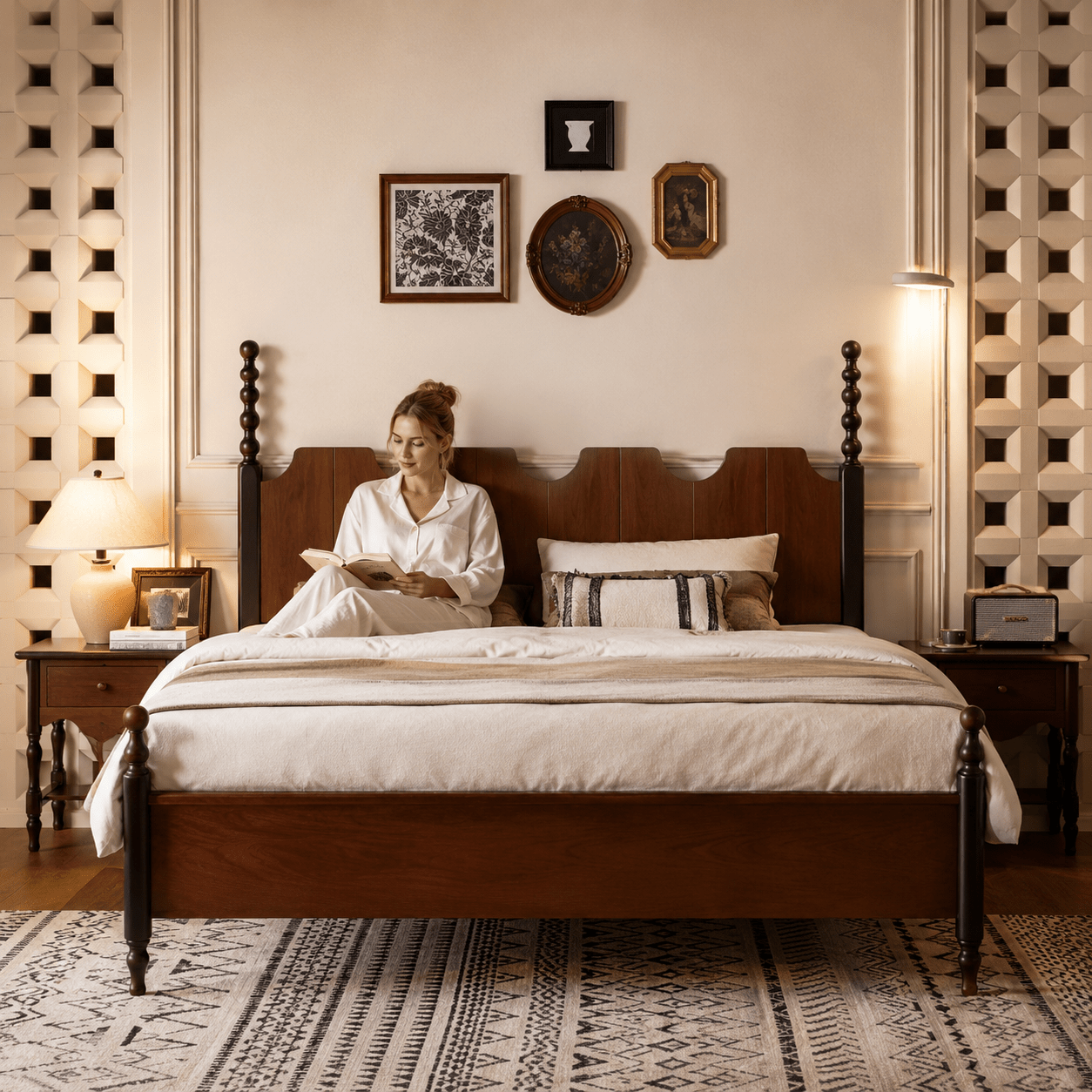 Marlowe Scalloped Solid Wood Platform Bed, product view 6 by WinSpaces