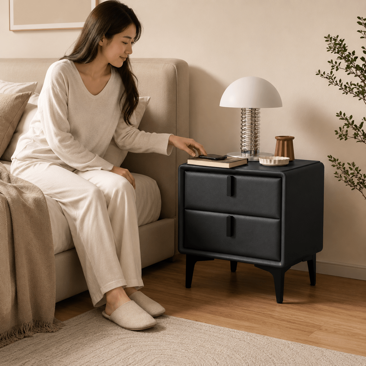 Nora Solid Wood Nightstand, product view 8 by WinSpaces